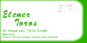 elemer toros business card